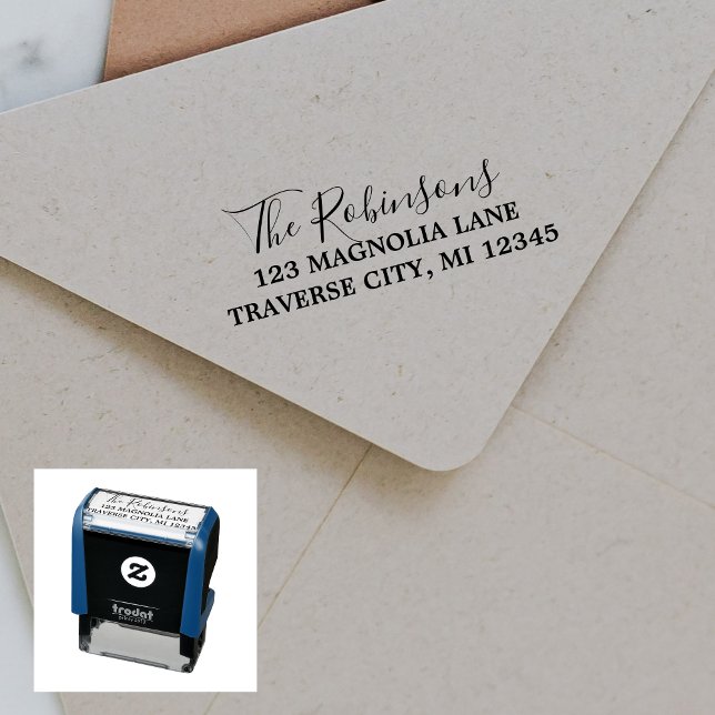 Family Fancy Return Address Self-inking Stamp (Creator Uploaded)