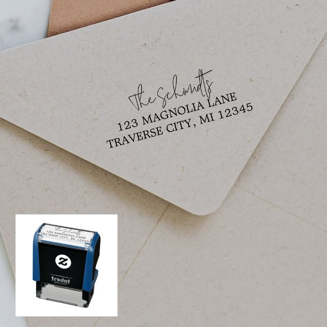 Family Fancy Return Address Self-inking Stamp (Creator Uploaded)