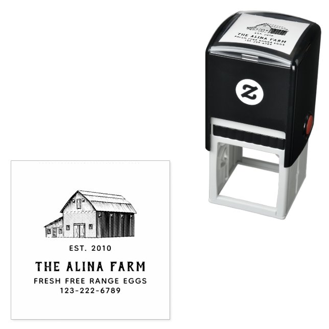 Family Farm Alina Chicken Coop Egg Carton  Self-inking Stamp (In Situ)
