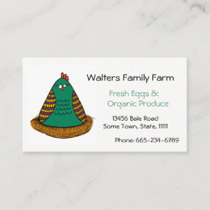 Family Farm Business Card Chicken Art