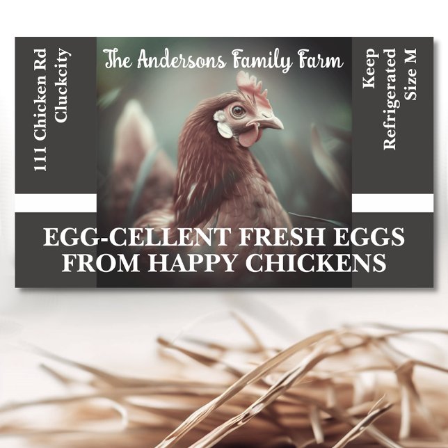 Family Farm Custom Funny Chicken Photo Template Rectangular Sticker (Creator Uploaded)