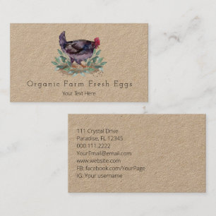 Family Farm Fresh Eggs Chickens Organic Gardening Business Card