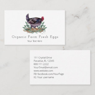 Family Farm Fresh Eggs Chickens Organic Gardening Business Card