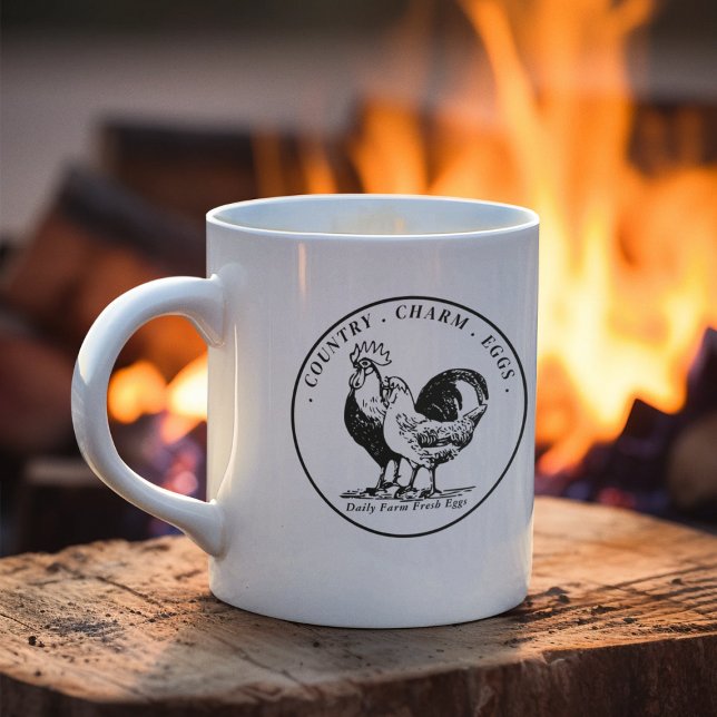 Family Farm Fresh Eggs Rustic Chicken Country Coffee Mug (Creator Uploaded)