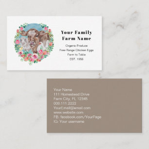 Family Farm Homestead Chicken Cow Market Garden  Business Card