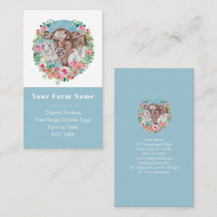 Family Farm Homestead Chickens Garden Colour Block Business Card