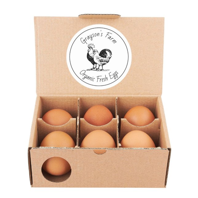 Family Farm Organic Fresh Eggs Classic Round Sticker (Creator Uploaded)