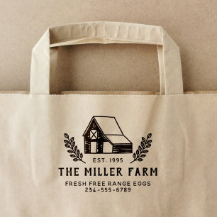 Family Farm Rustic Chicken Coop Egg Carton Self-inking Stamp