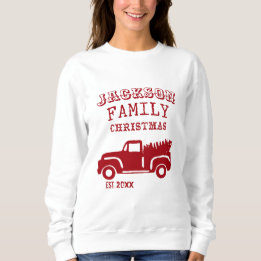 Family Farm Truck Custom Name Christmas Sweatshirt
