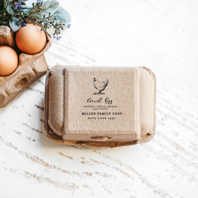 Family Farm Vintage Personalised Egg Carton Stamp (Creator Uploaded)