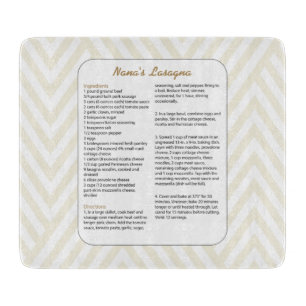 Family Favourite Recipe Chevron - Lasagne Cutting Board