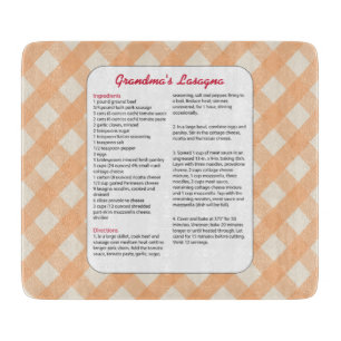 Family Favourite Recipe Retro - Lasagne Cutting Board
