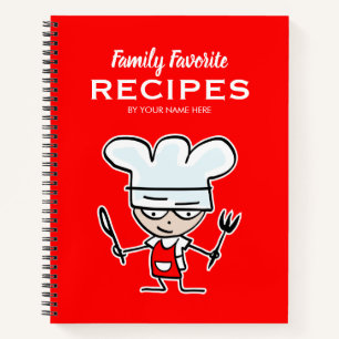 Family favourite recipes organiser fun cartoon che notebook