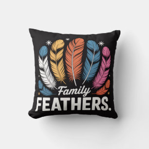 Family Feathers T-Shirt – Symbol of Love, Unity & Cushion