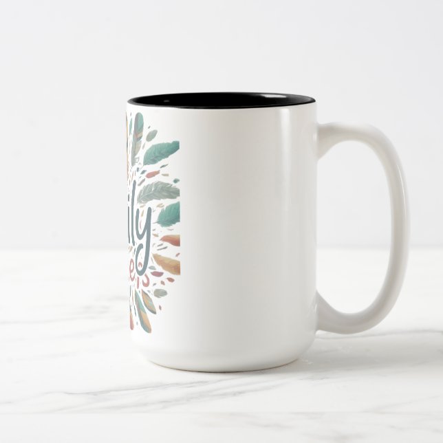 Family Feathers Two-Tone Coffee Mug (Right)