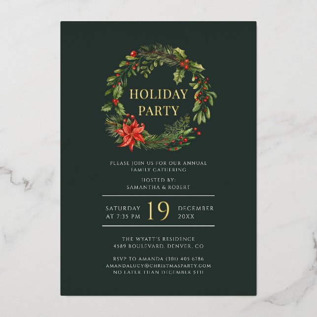 Family Festive Holiday Christmas Wreath Party (Front)