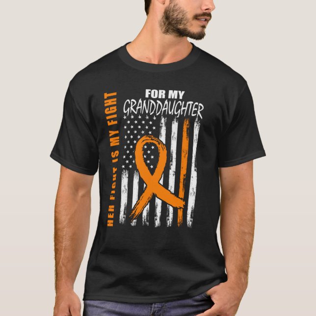 Family Fight Granddaughter Leukemia Awareness USA  T-Shirt (Front)