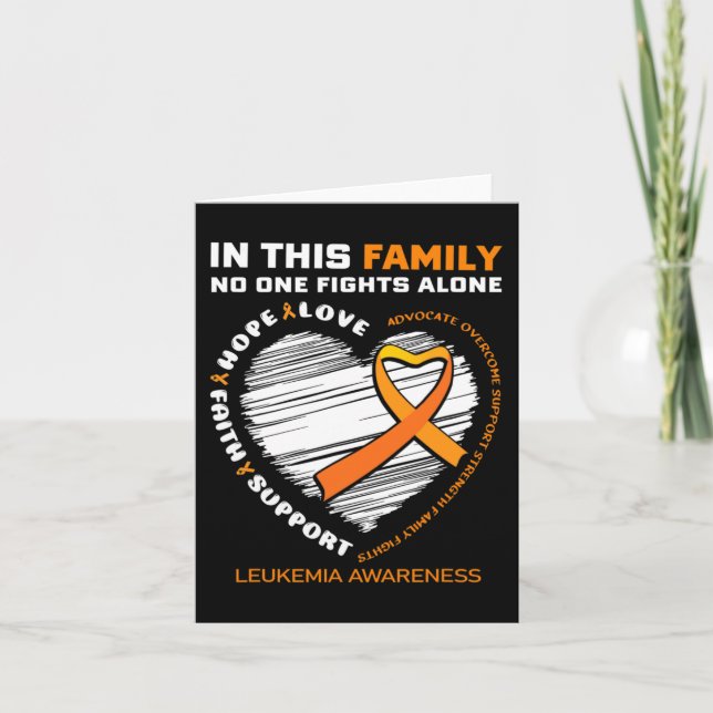 Family Fight Leukaemia Awareness Products Gift Men Card (Front)