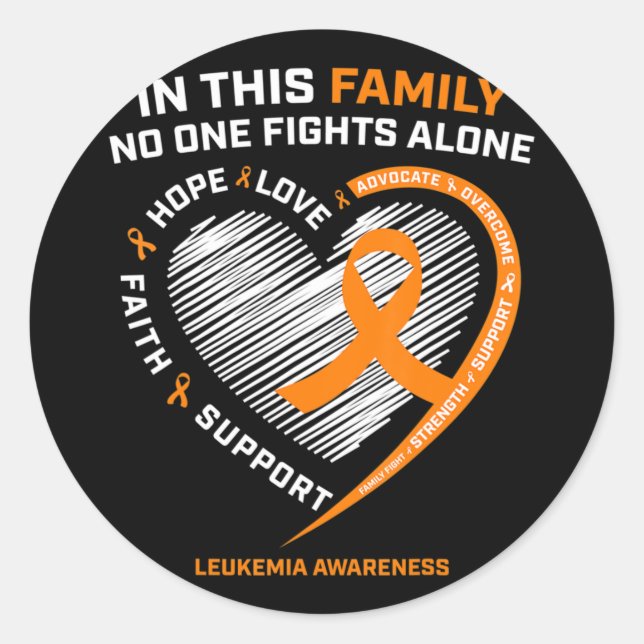 Family Fight Leukaemia Awareness Products Gift Men Classic Round Sticker (Front)