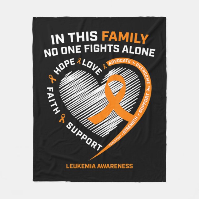 Family Fight Leukaemia Awareness Products Gift Men Fleece Blanket (Front)