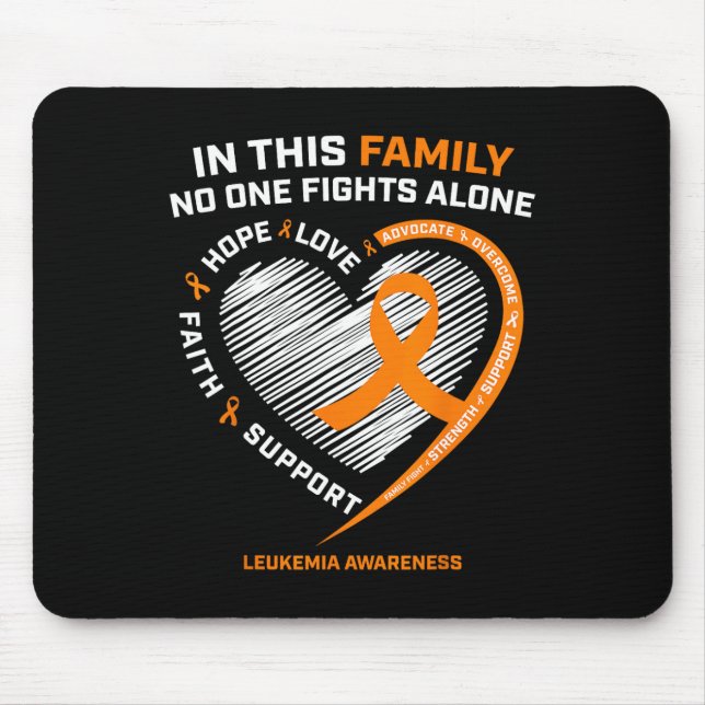 Family Fight Leukaemia Awareness Products Gift Men Mouse Mat (Front)