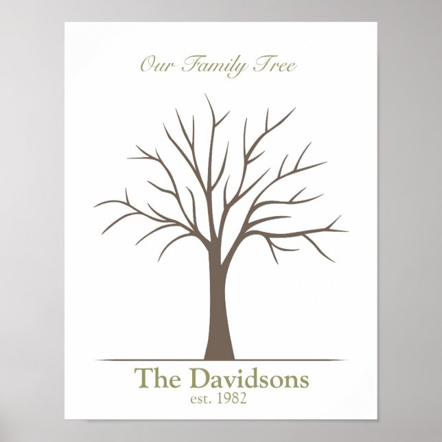 Family Fingerprint Tree Poster (Front)