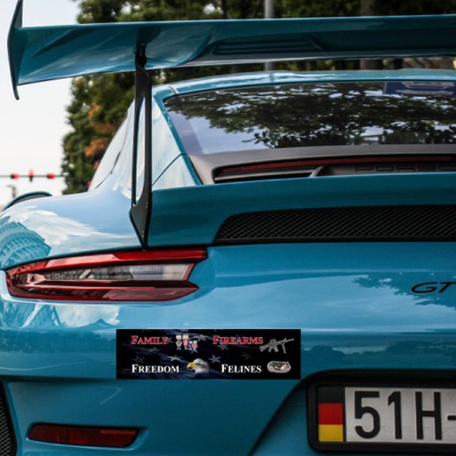 family, firearms, freedom and felines bumper stick sticker (Creator Uploaded)