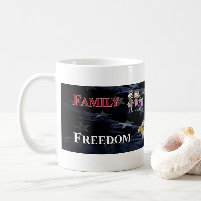 family, firearms, freedom and felines mug (With Donut)