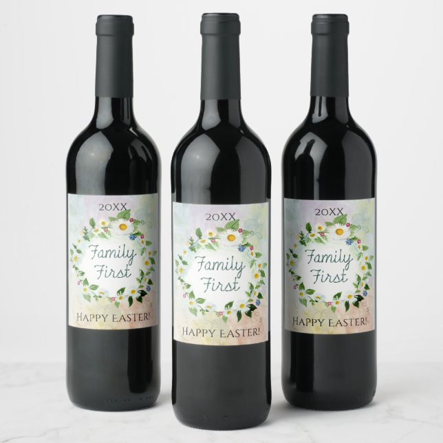 Family First Circle of Daisies Wine Label (Bottles)