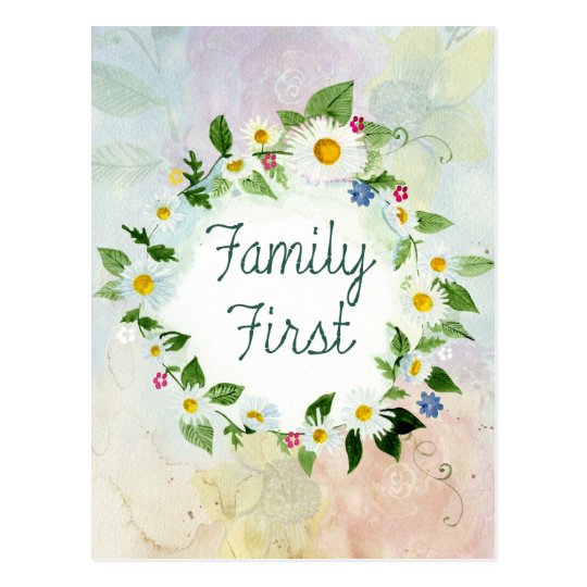 Family First Inspirational Quote Postcard Zazzle Co Uk