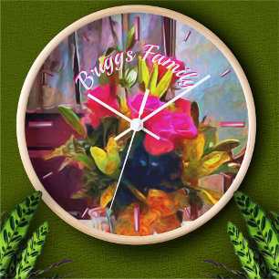 Family & Flowers PM0001  Clock