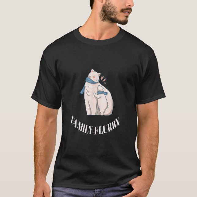 Family Flurry Cute Polar Bear Family Designs Prese T-Shirt (Front)