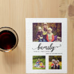 Family Forever Sweet Quote Calligraphy Collage Jigsaw Puzzle<br><div class="desc">Family forever sweet quote in hand lettering and calligraphy style font. Add your own photos in this cute 3 photo family collage jigsaw puzzle.</div>