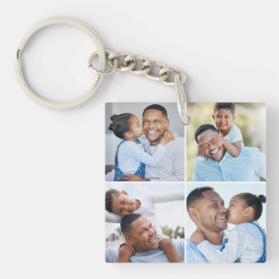 Family Four Photo Collage Acrylic Keychain