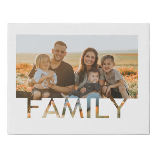 family frame with personalised photo faux canvas print