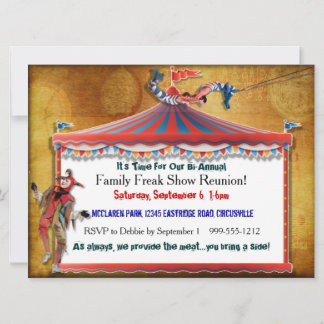 Family Freak Show Reunion Invitations