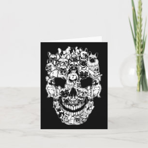 Family French Bulldog Dog Skull Costume Halloween Card
