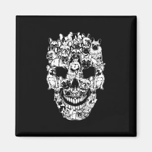 Family French Bulldog Dog Skull Costume Halloween Magnet