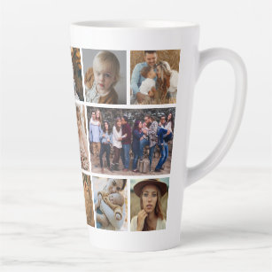 Family Friend Photo Collage Latte Mug