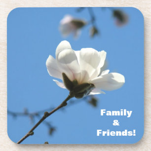 Family & Friends Cork Coaster Blue Sky Magnolia