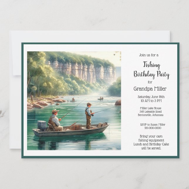 Family Friends  Fishing Birthday Party Invitation (Front)