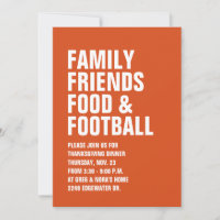 Family friends food football modern Thanksgiving