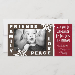 Family Friends Peace & Love Christmas Holiday Card