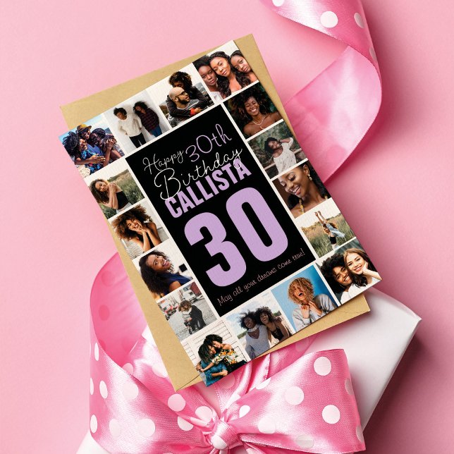 Family Friends Photo Collage Frame Happy Birthday Card (Creator Uploaded)