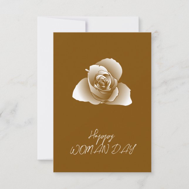 Family&Friends Refined White Usual Shades Rose Card (Front)