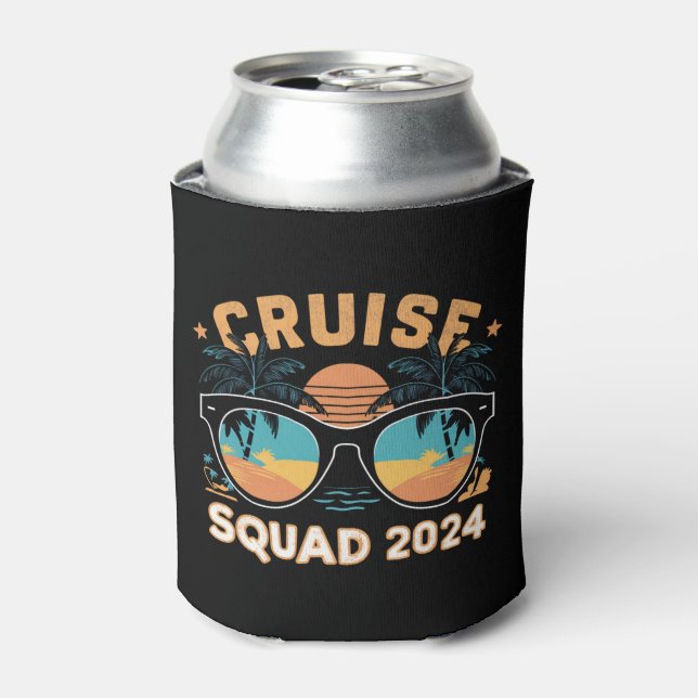 Family Friends Vacation Cruising Ship Trip 2024 Can Cooler (Can Front)