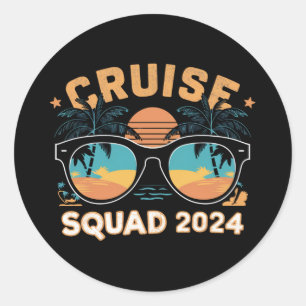 Family Friends Vacation Cruising Ship Trip 2024 Classic Round Sticker