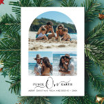 Family Fun Beach Photo Peace On Earth Christmas Holiday Card<br><div class="desc">Share joy with the "Peace On Earth Christmas Holiday Card." Featuring a beach photo and family fun,  this modern minimalist card includes elegant calligraphy,  making it perfect for sending peace on earth and merry Christmas greetings. Ideal for festive family photos!</div>