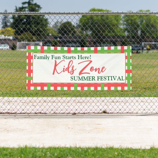 Family Fun! Custom Kids Zone Summer Festival Banner (Insitu)