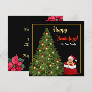 Family Fun Cute Puppy Happy Holidays Christmas Holiday Card